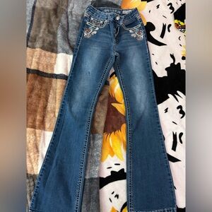 Blue Embroidered Women's Jeans